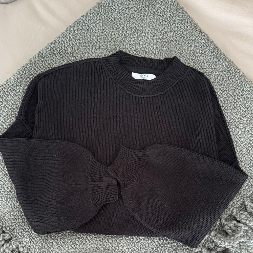 Black Ribbed oversized sweater